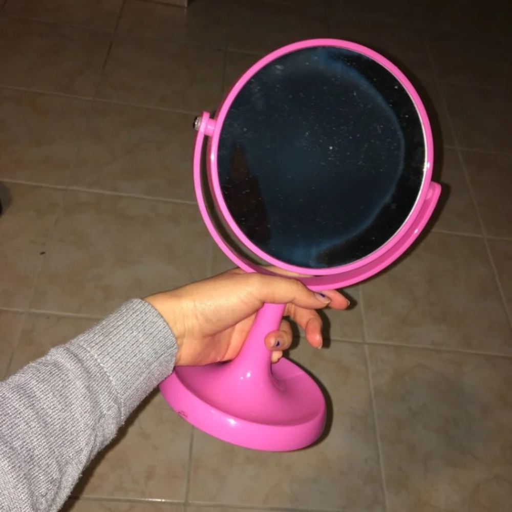 Pink vanity mirror